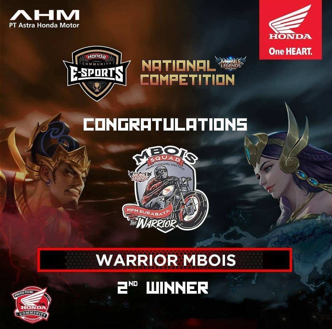 Warrior MPM Surabaya Torehkan Prestasi Di Honda Community Esport National Competition