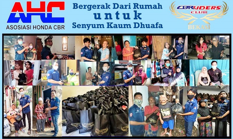 CBR Riders Bekasi Gelar Baksos Dua Kali Dengan Dua Cara di Bulan Ramadhan