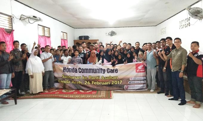 Honda Bikers Banda Aceh Gelar Sunmori dan Baksos di Panti Asuhan