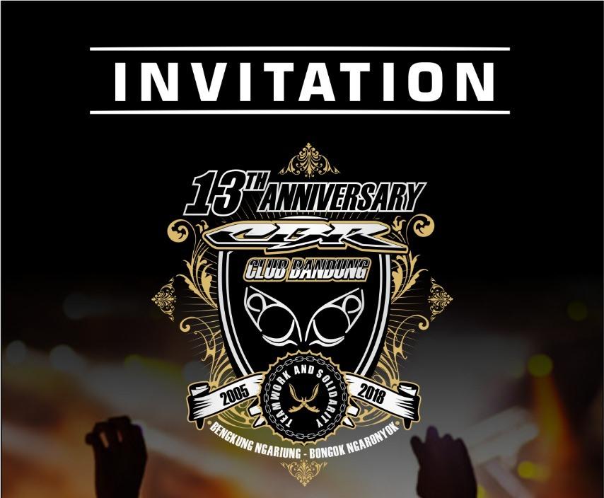Undangan 13th Anniversary CBR Club Bandung
