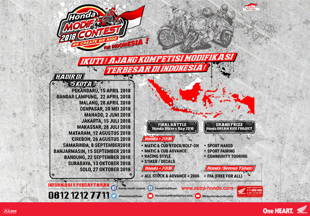 Bersiap! Honda Modif Contest 2018 Menyisahkan 8 Kota Lagi